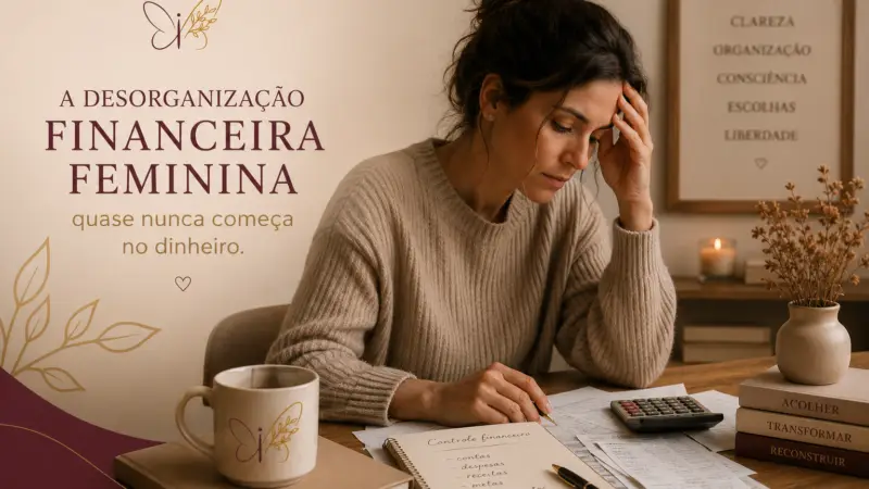 A desorganização financeira feminina quase nunca começa no dinheiro