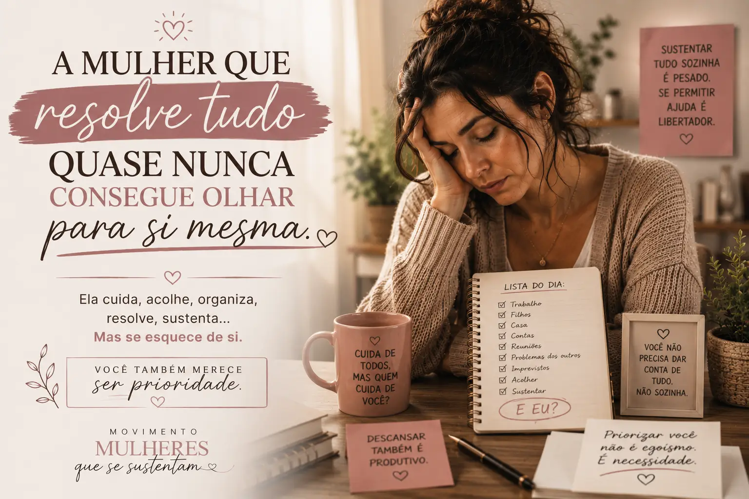 A mulher que resolve tudo quase nunca consegue olhar para si mesma