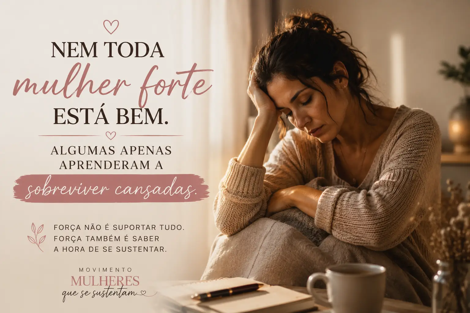 Nem toda mulher forte está bem. Algumas apenas aprenderam a sobreviver cansadas.