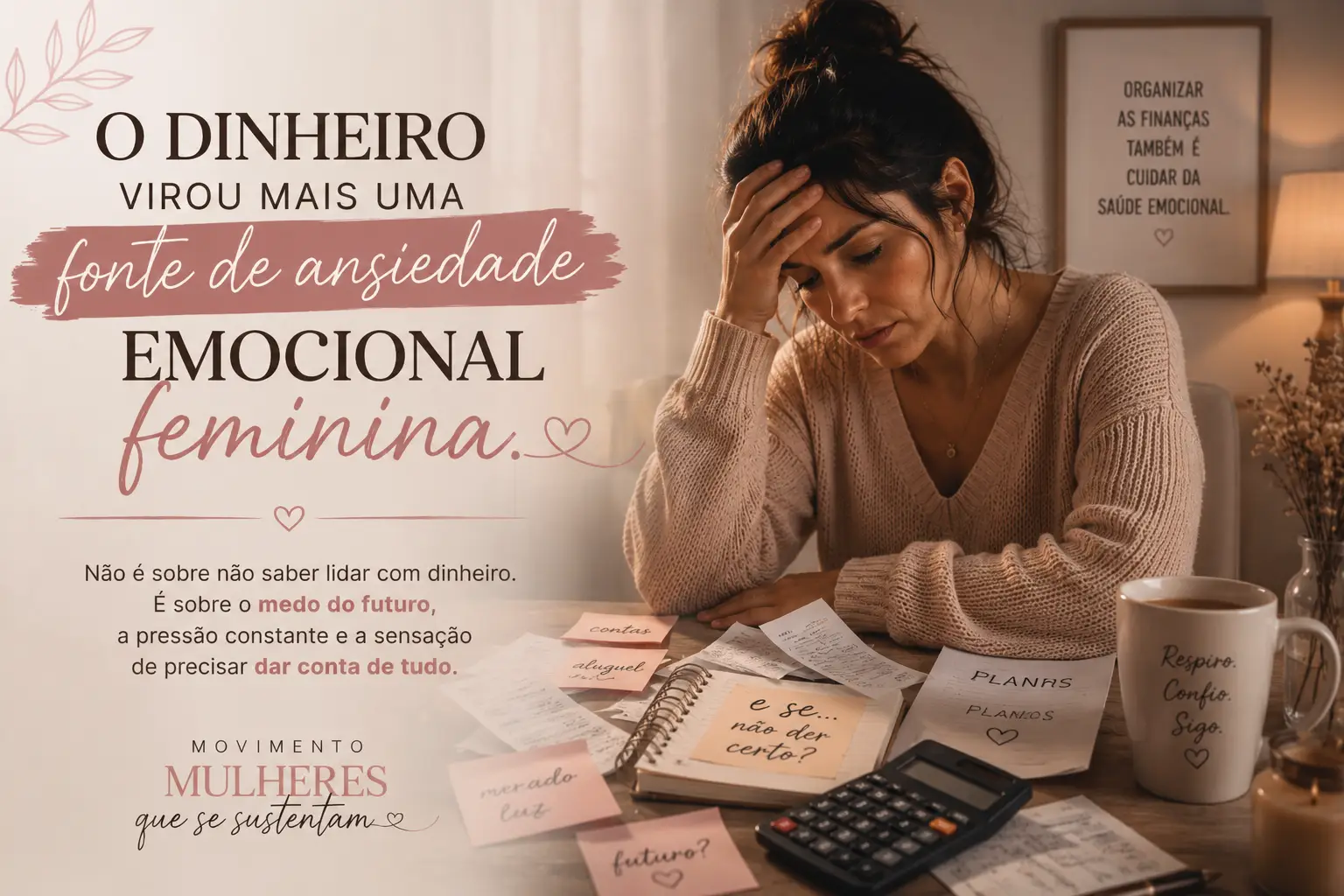 O dinheiro virou mais uma fonte de ansiedade emocional feminina