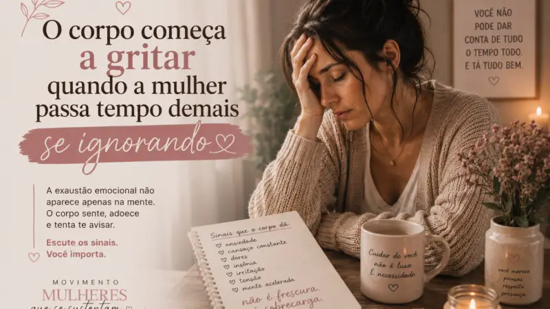 O corpo começa a gritar quando a mulher passa tempo demais se ignorando