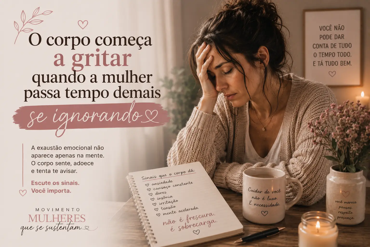 O corpo começa a gritar quando a mulher passa tempo demais se ignorando