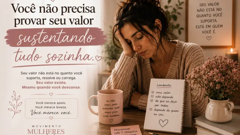 Você não precisa provar seu valor sustentando tudo sozinha