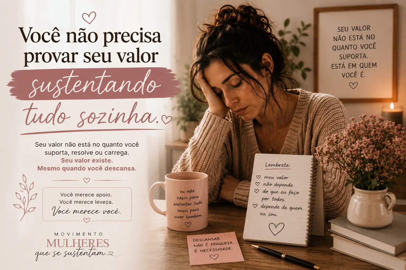 Você não precisa provar seu valor sustentando tudo sozinha