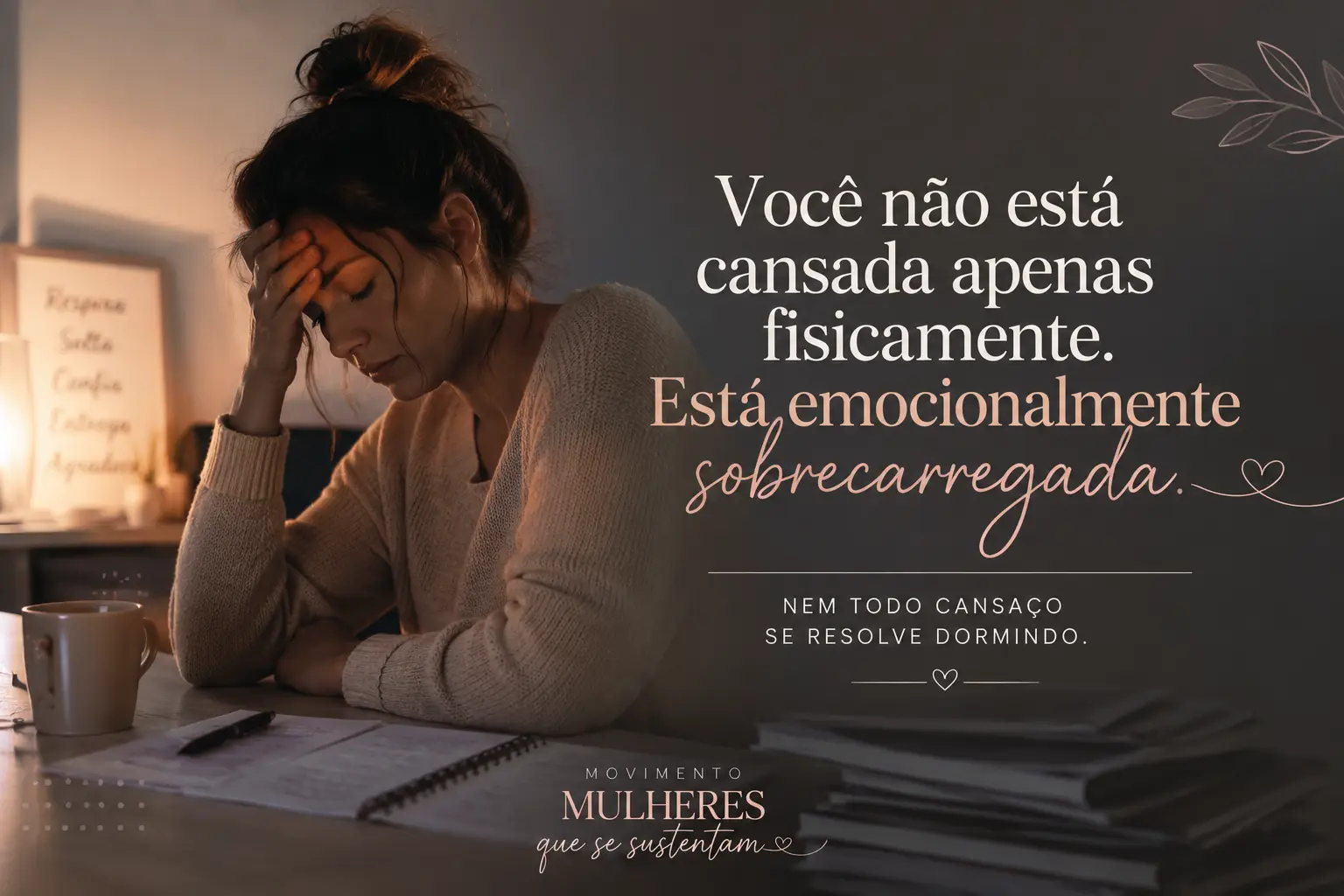 Você não está cansada apenas fisicamente. Está emocionalmente sobrecarregada.