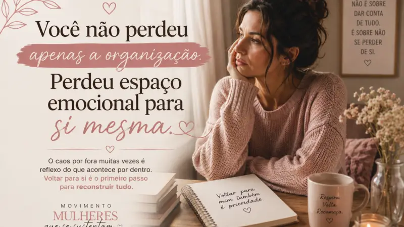 Você não perdeu apenas a organização. Perdeu espaço emocional para si mesma.